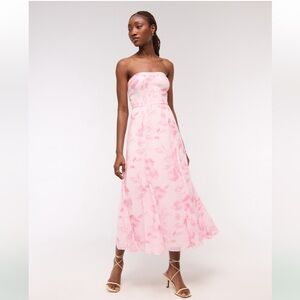 The A&F Camille Strapless Godet Midi Dress